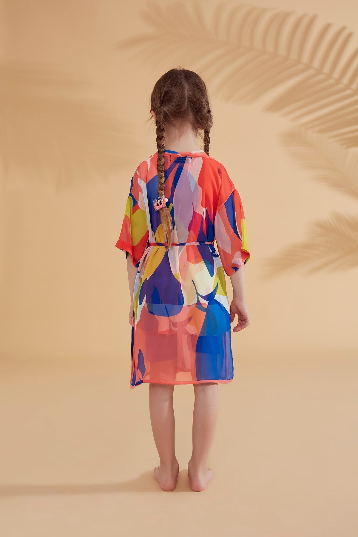 Kids Patterned Colorful Beach Kimono - P2331