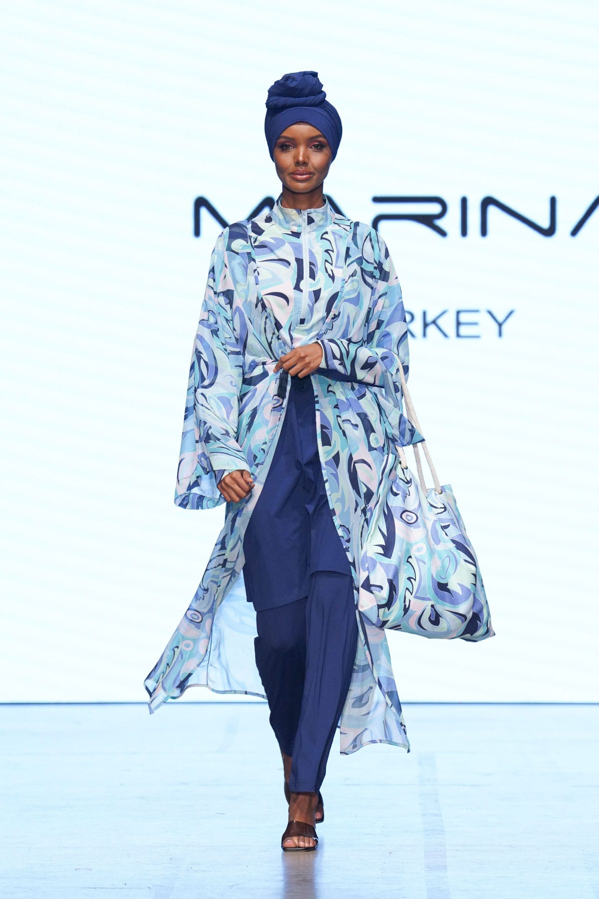 Woven Navy Burkini Modest Swimwear M2498