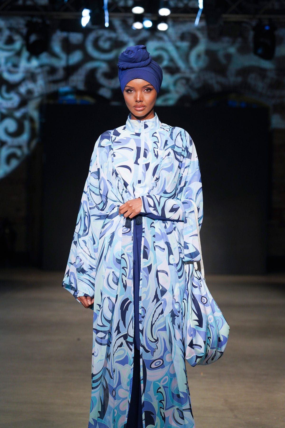 Woven Navy Burkini Modest Swimwear M2498