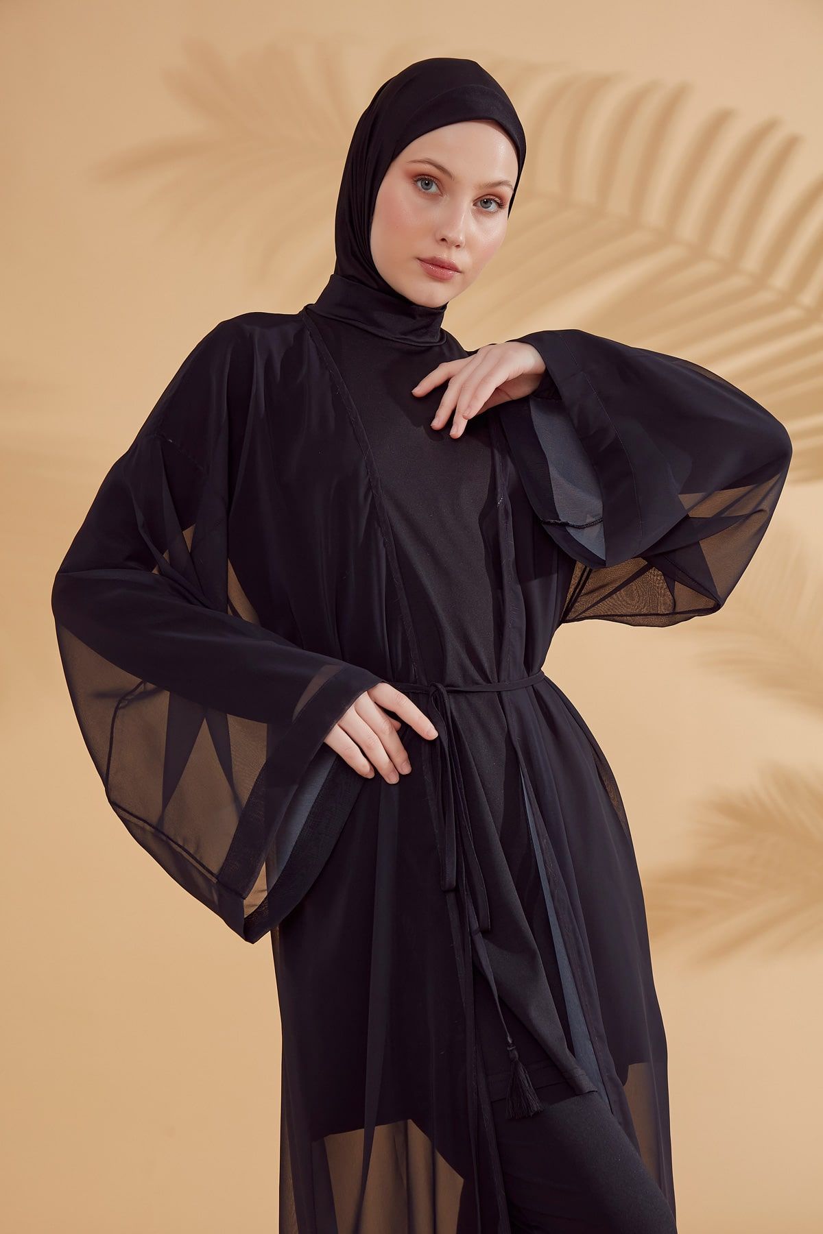 Black Pareo Kimono P2342