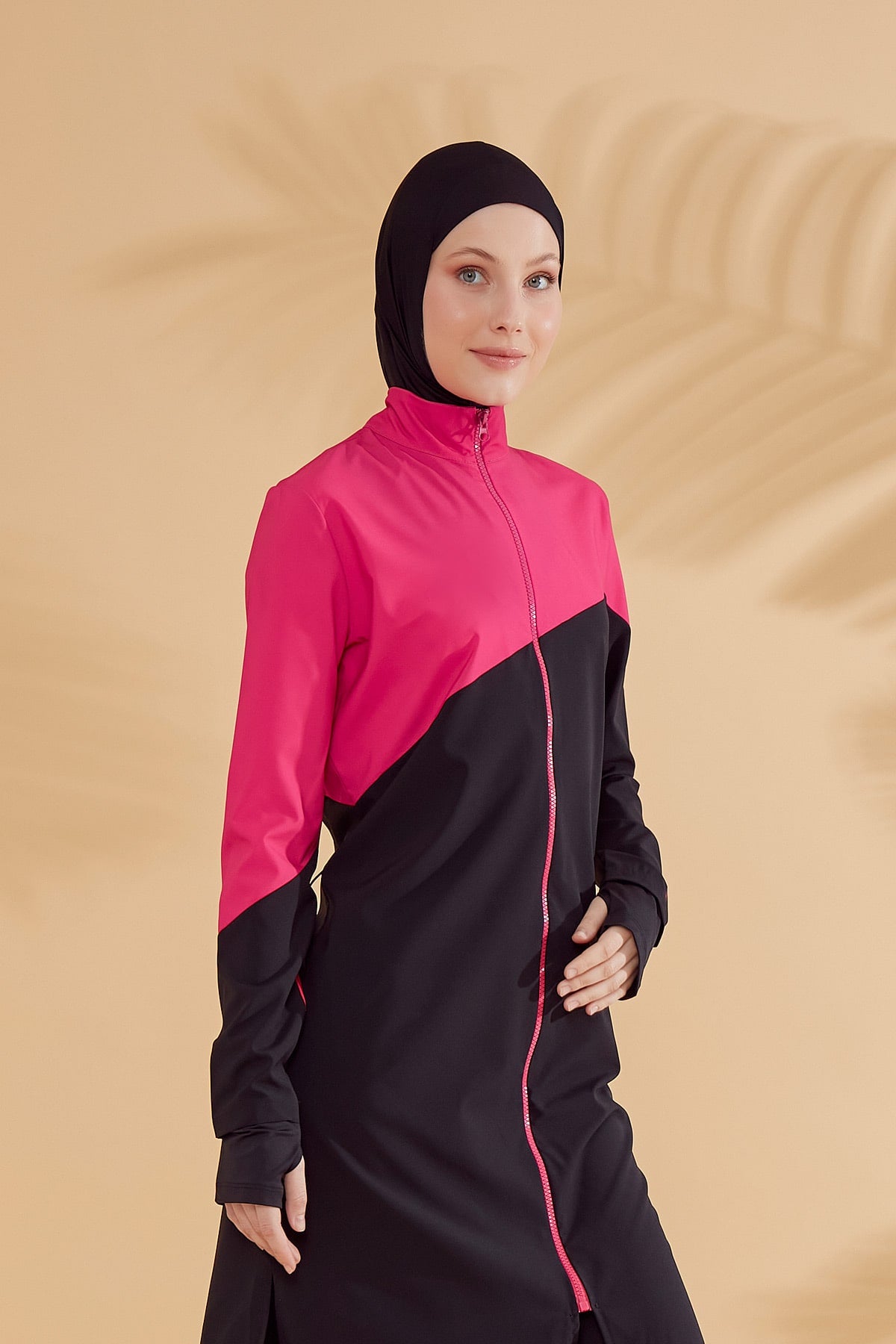 Black H2O Swimmer Series Full-Coverage Modest Swimwear Burkini - M2316-1