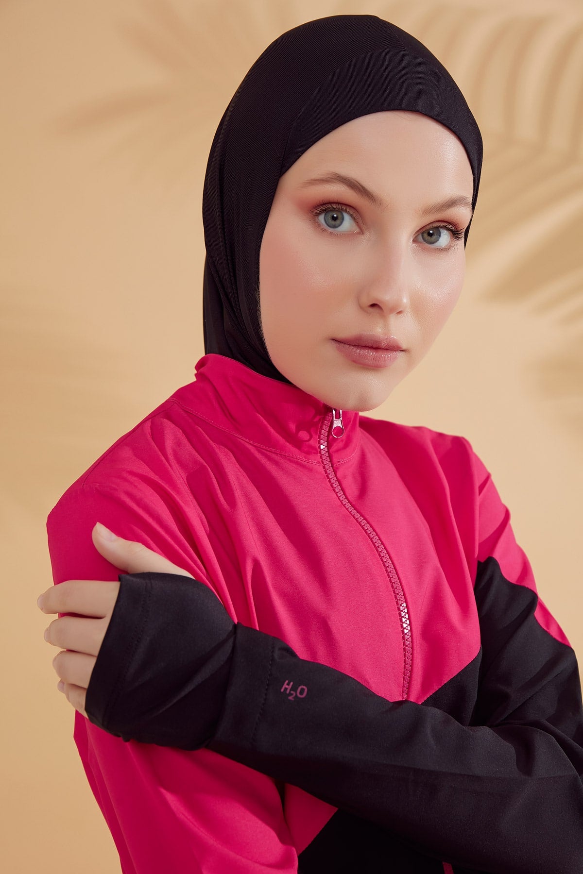Black H2O Swimmer Series Full-Coverage Modest Swimwear Burkini - M2316-1