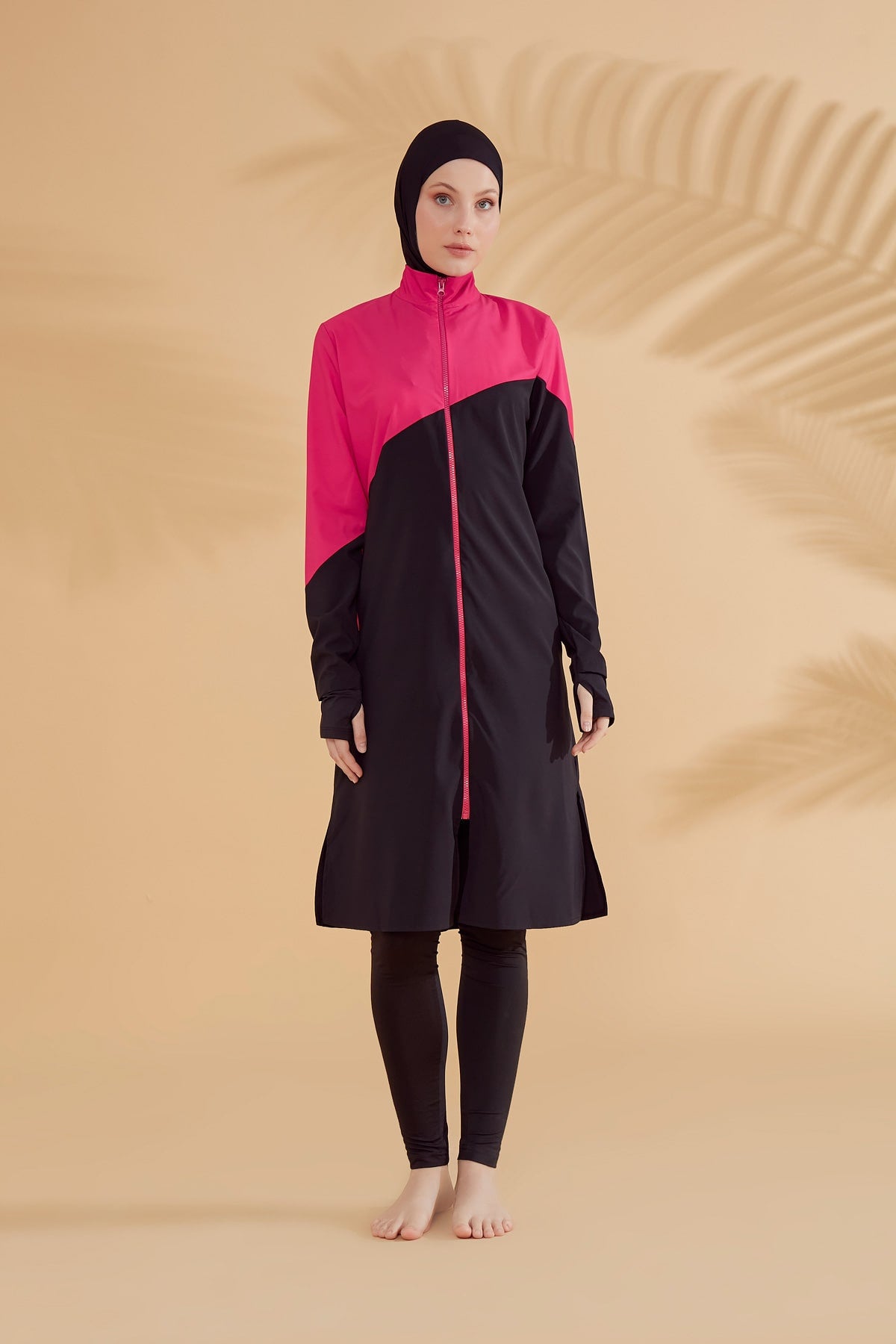 Black H2O Swimmer Series Full-Coverage Modest Swimwear Burkini - M2316-1