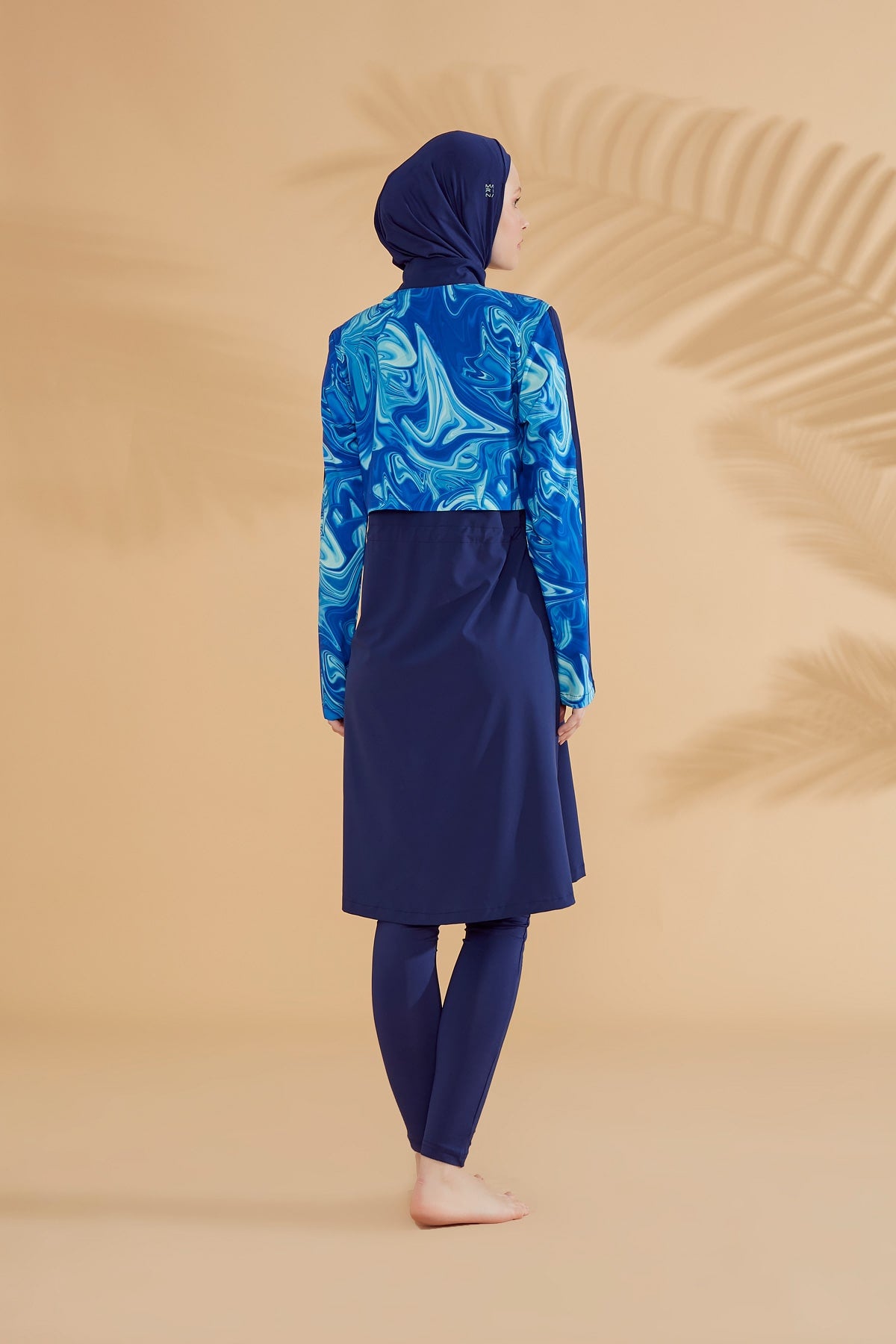 Navy Blue H2O Swimmer Series Full-Coverage Modest Swimwear Burkini - M2319