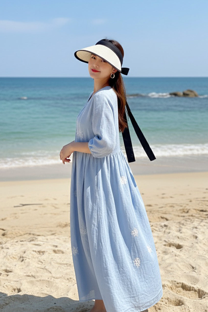 White Straw Visor Hat with Black Strap and Velcro Closure 14397