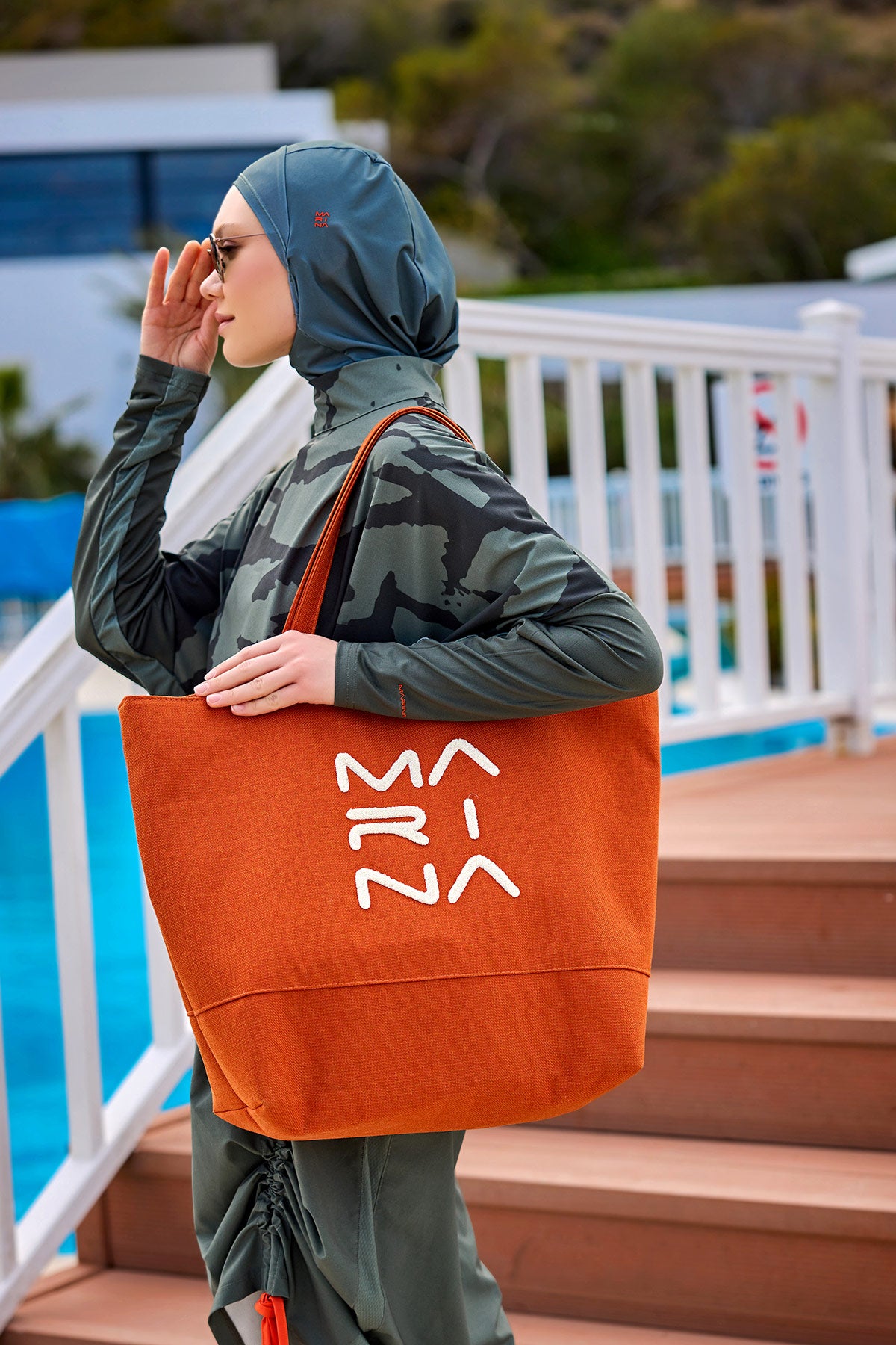 حقيبة شاطئ برتقالية بسحاب CA2501-5  صورة ثانوية