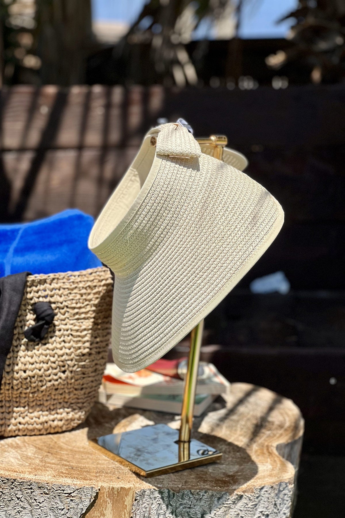 Bej Hasır Vizör Şapka 14624 Main image