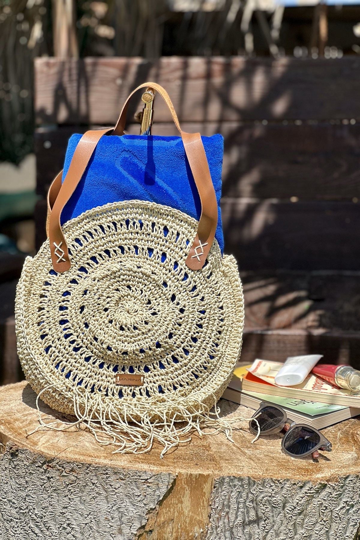 El Örgusü Bej Hasır şanta C2425 الصورة الرئيسية