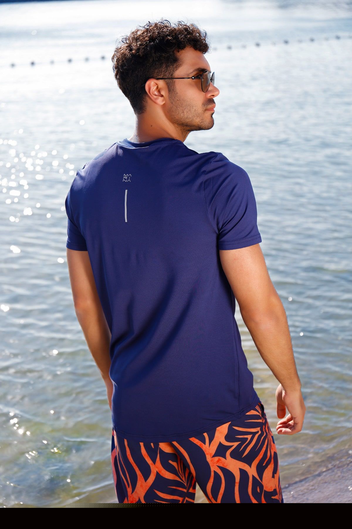 Lycra Navy Men's Swim Shirts T2343 Secondary image