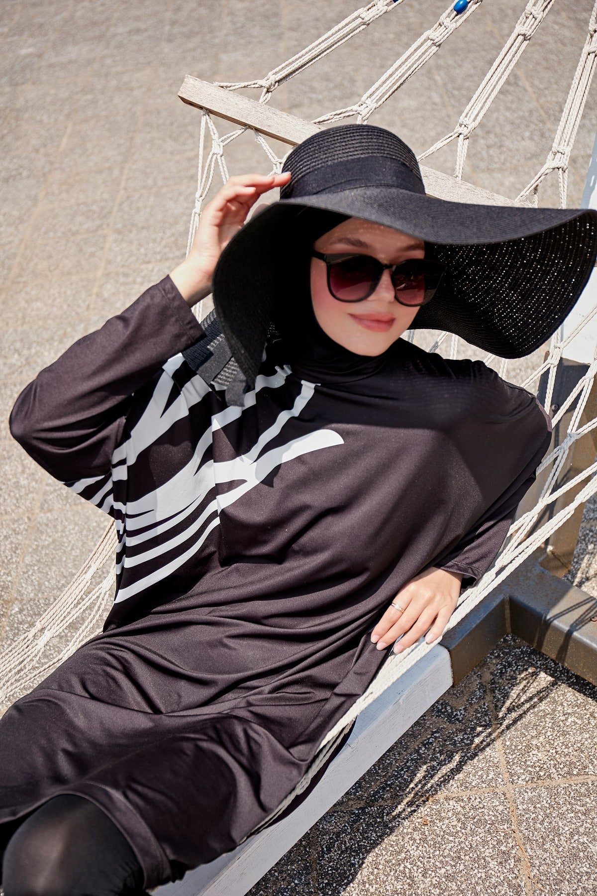 Lycra Black Burkini Modest Swimwear M2308 USA