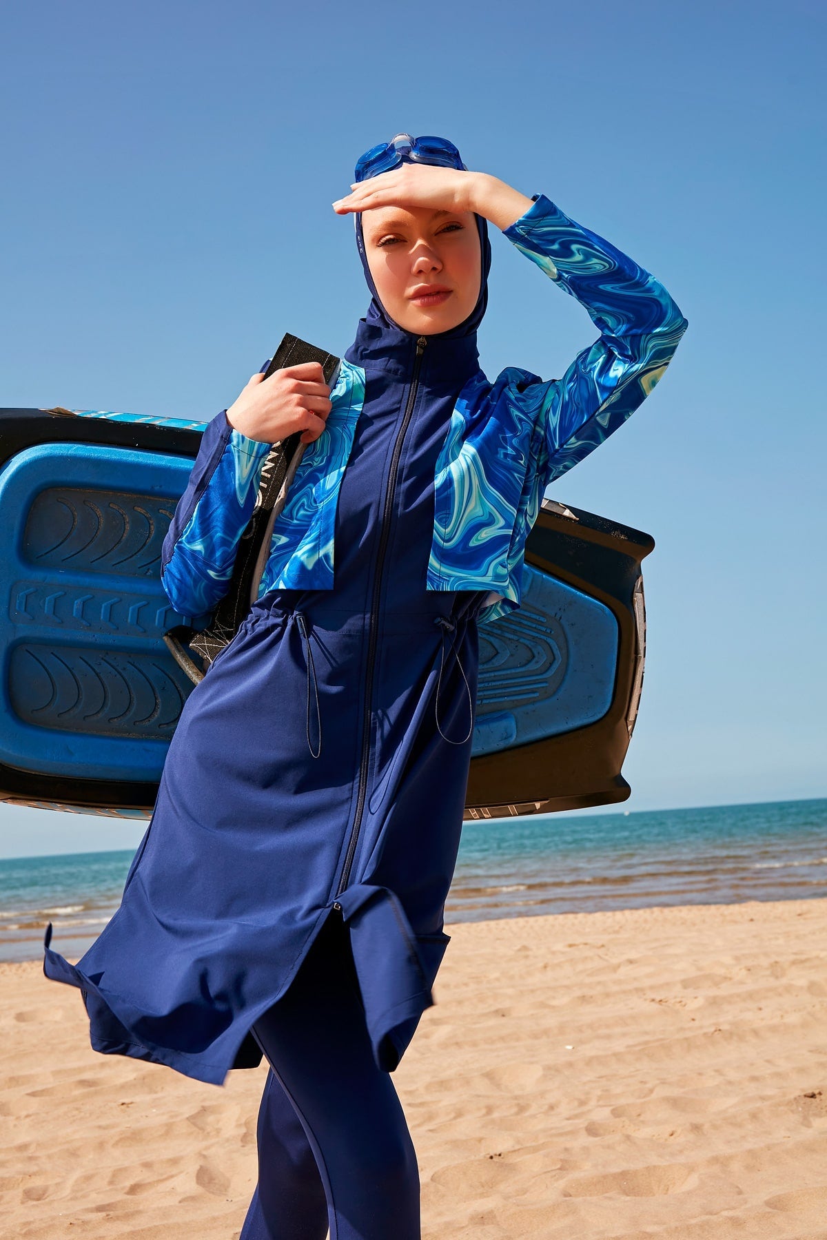 Woven Navy Burkini Modest Swimwear M2319 DE Main image