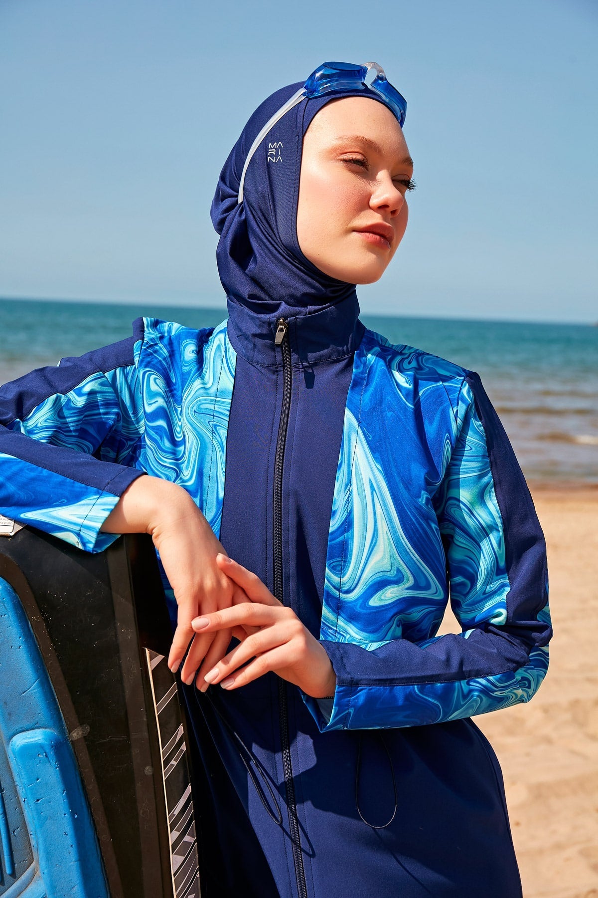 Woven Navy Burkini Modest Swimwear M2319 AUS Secondary image