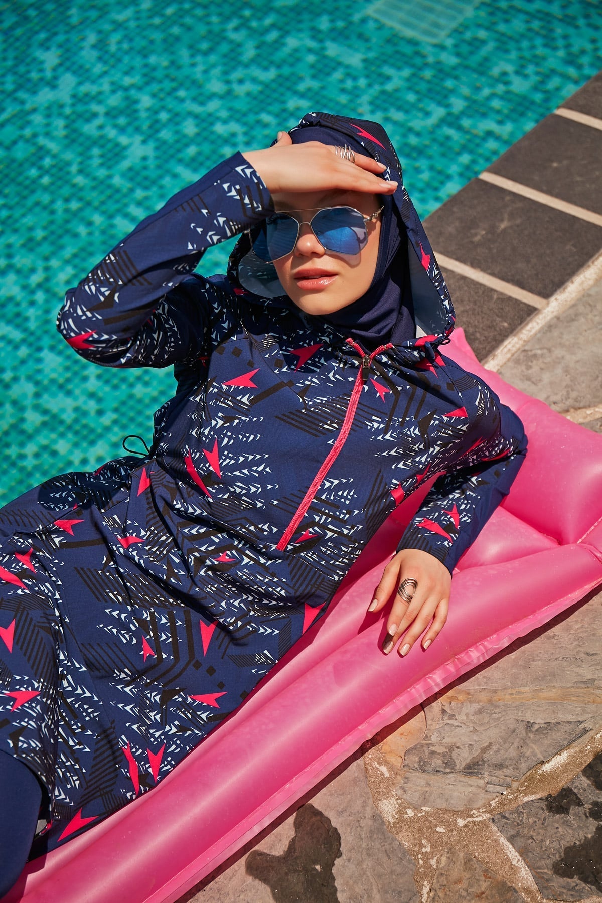 Woven Navy Burkini Modest Swimwear M2328 DE Main image