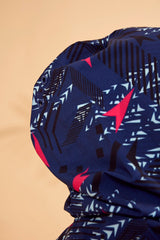 ملابس سباحة محتشمة بوركيني منسوجة باللون الأزرق البحري M2328