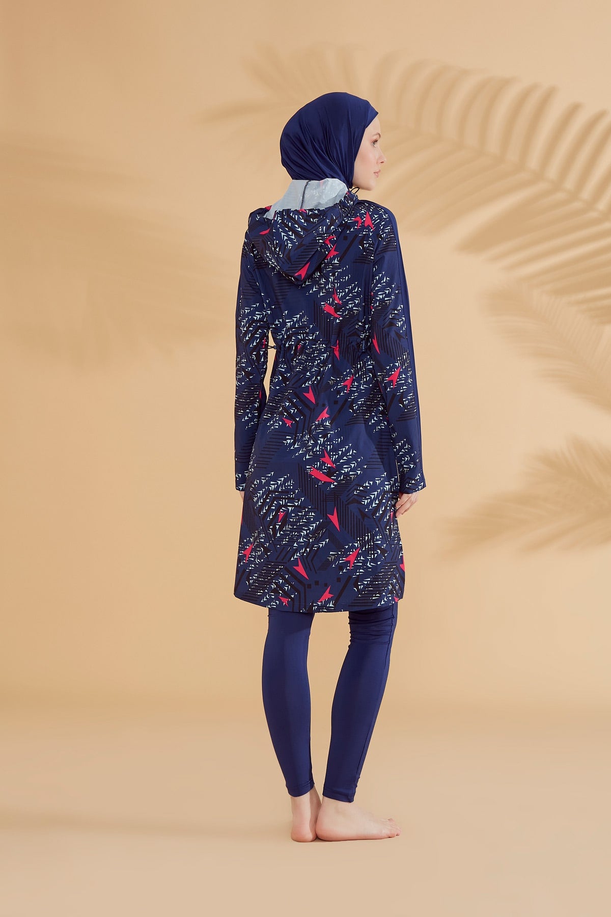Navy Blue Parachute Full-Coverage Modest Swimwear Burkini - M2328