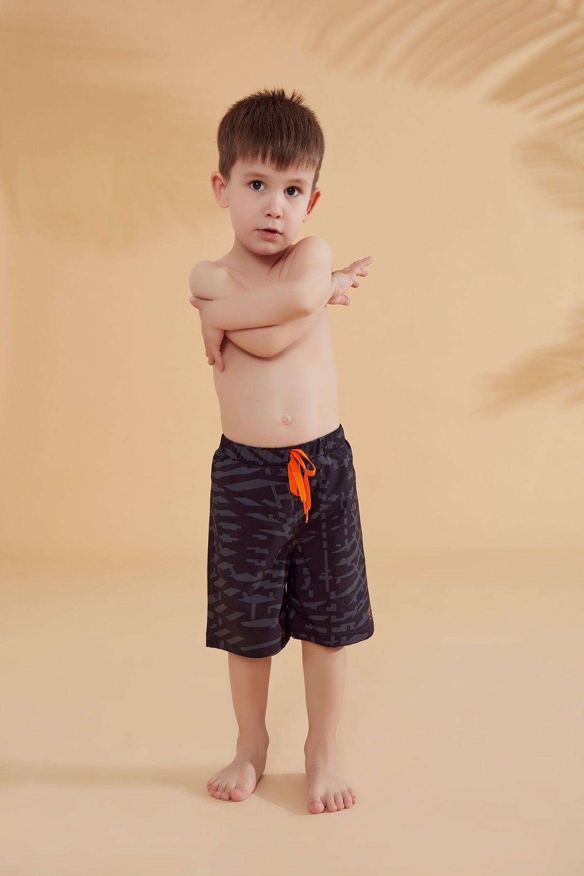 Woven Black Boys Shorts B2364