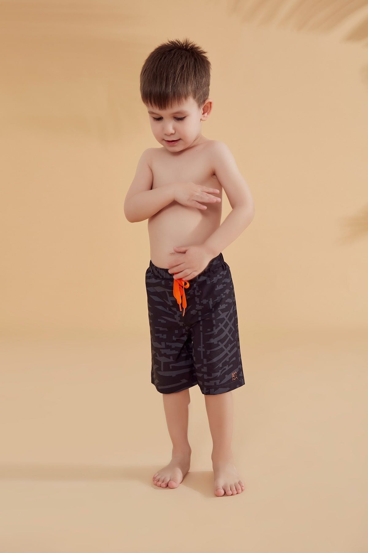 Woven Black Boys Shorts B2364