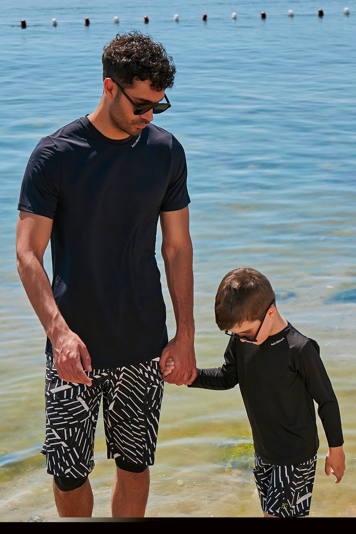 Lycra Black Men's Swim Shirts T2341