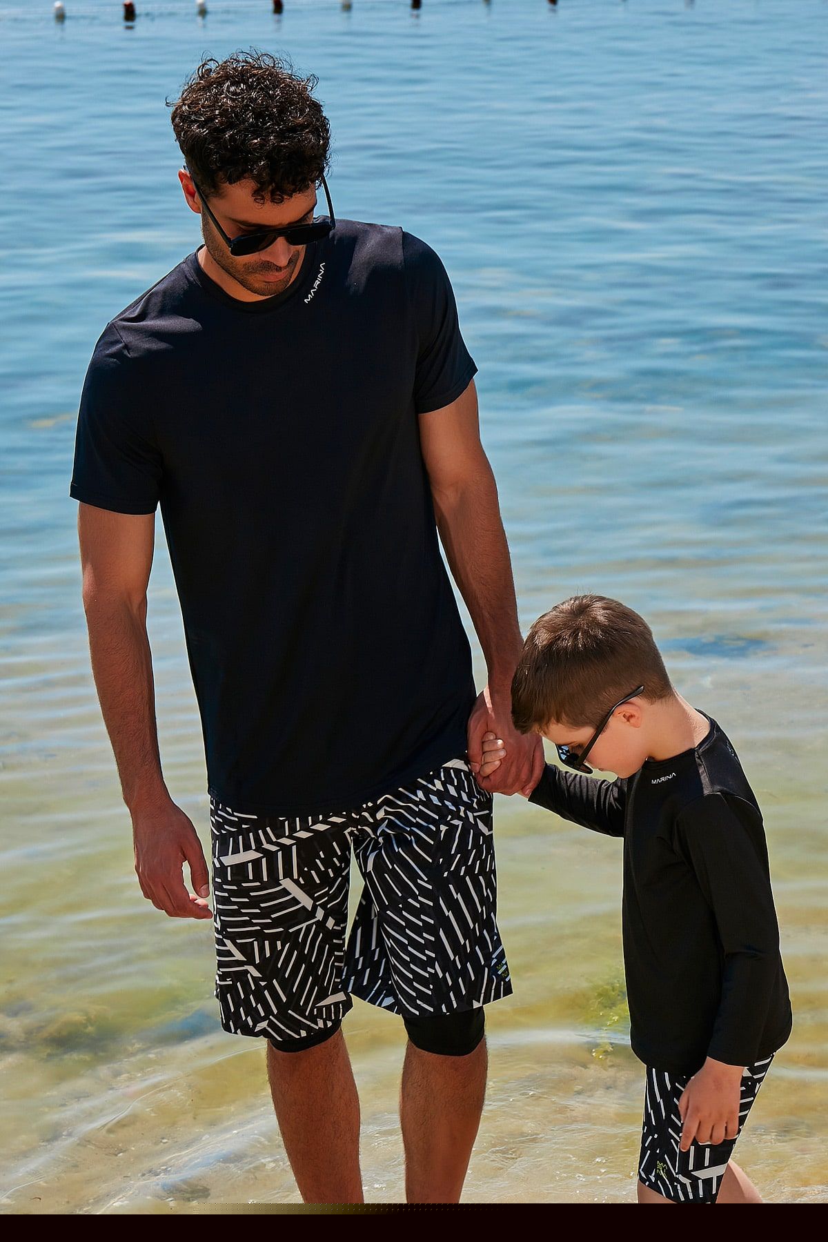 Lycra Black Men's Swim Shirts T2341