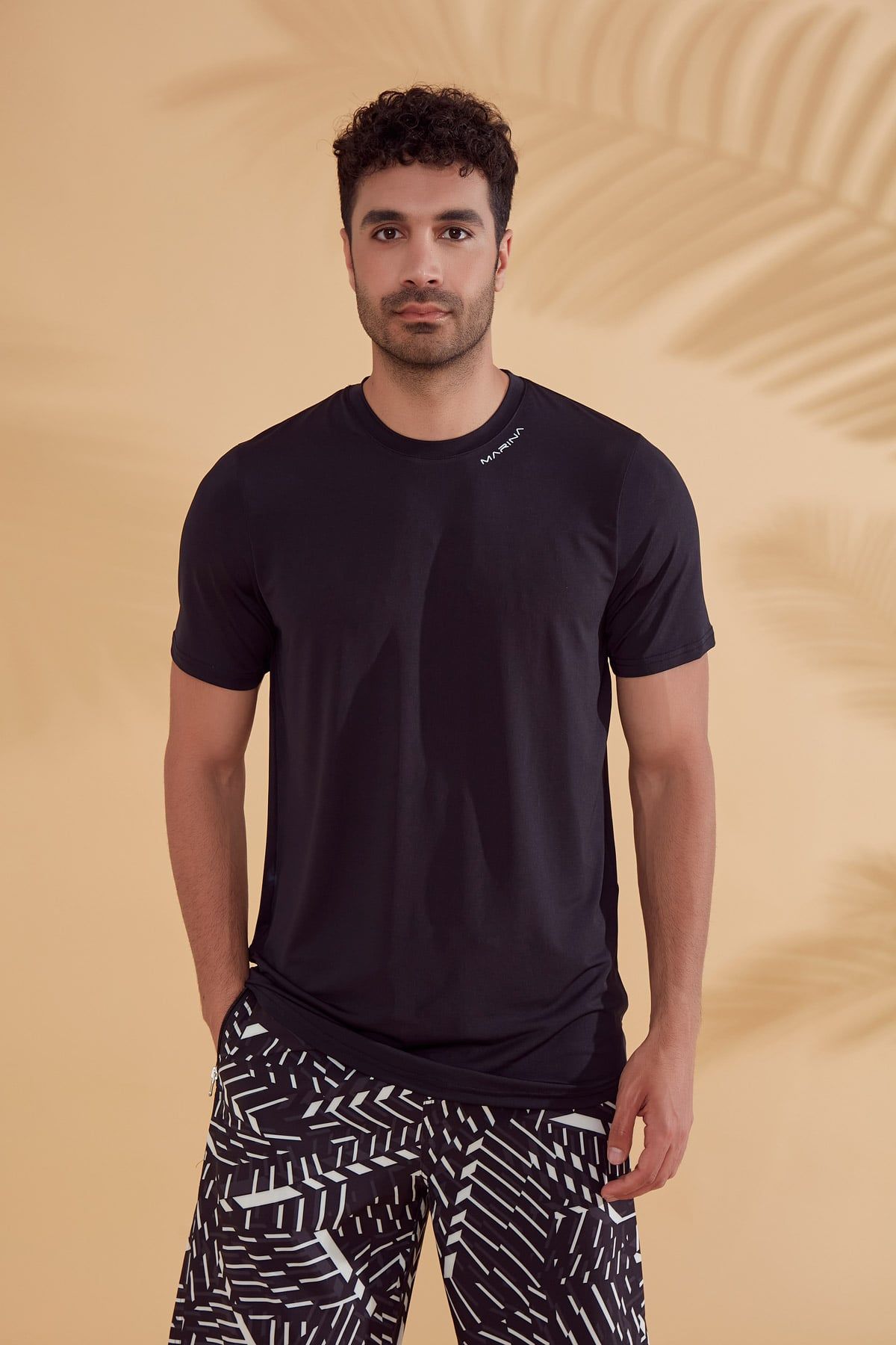 Lycra Black Men's Swim Shirts T2341