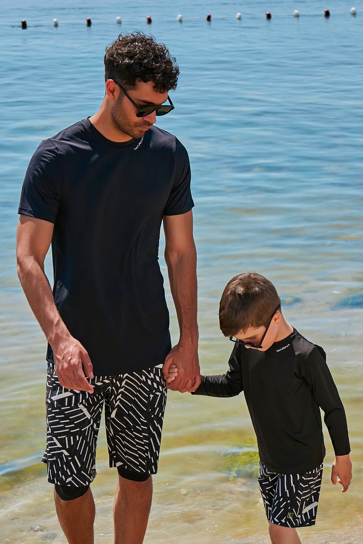 Lycra Black Men's Swim Shirts T2341 Main image