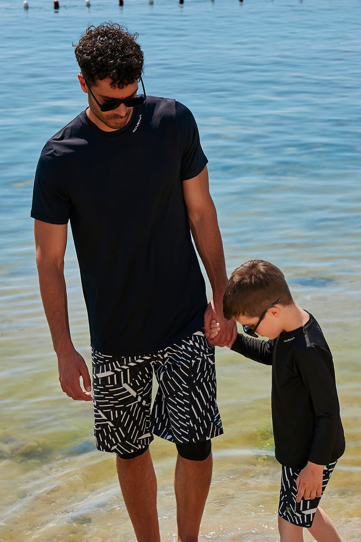 Lycra Black Men's Swim Shirts T2341 Secondary image