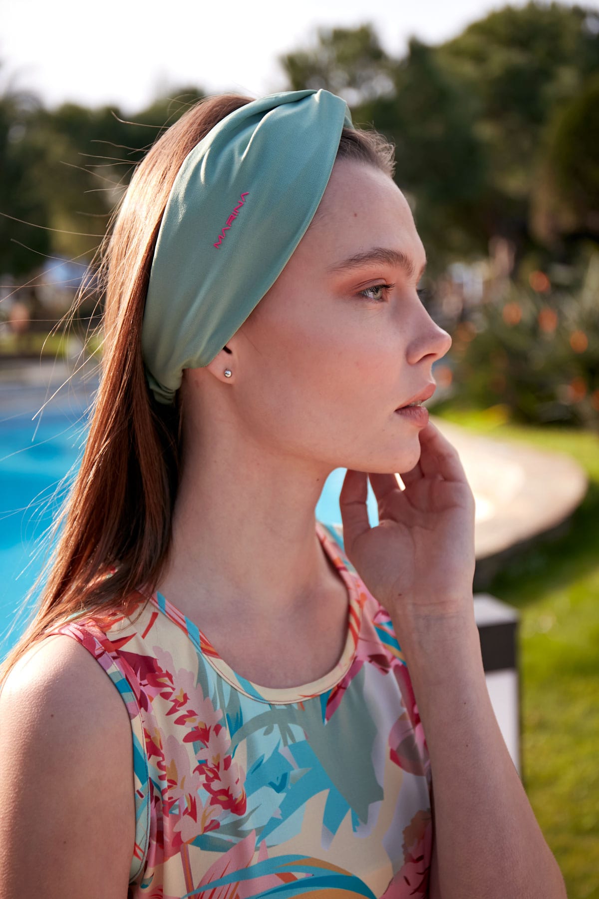 Green Swimming Bandana Cap BN2405