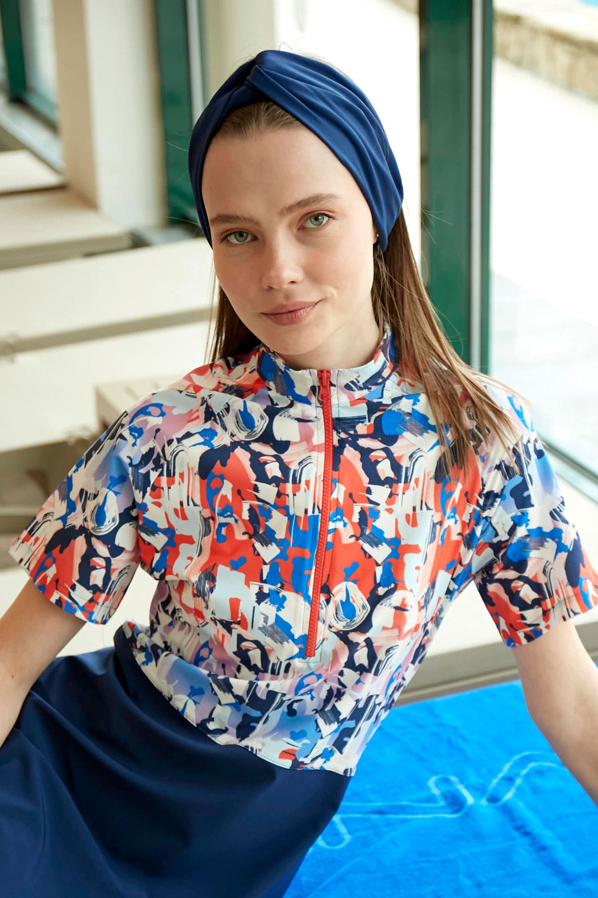 Navy Blue Swimming Bandana Cap BN2403