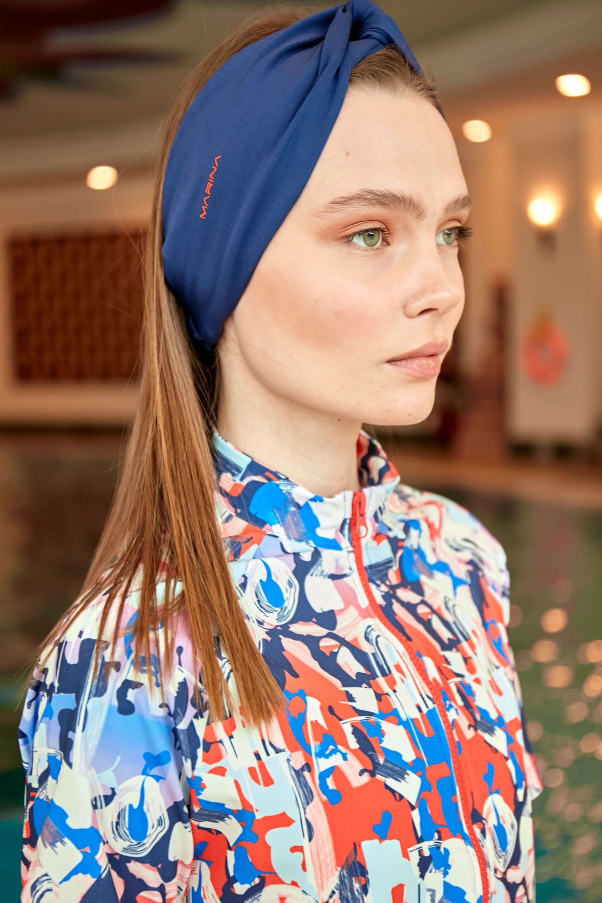 Navy Blue Swimming Bandana Cap BN2403