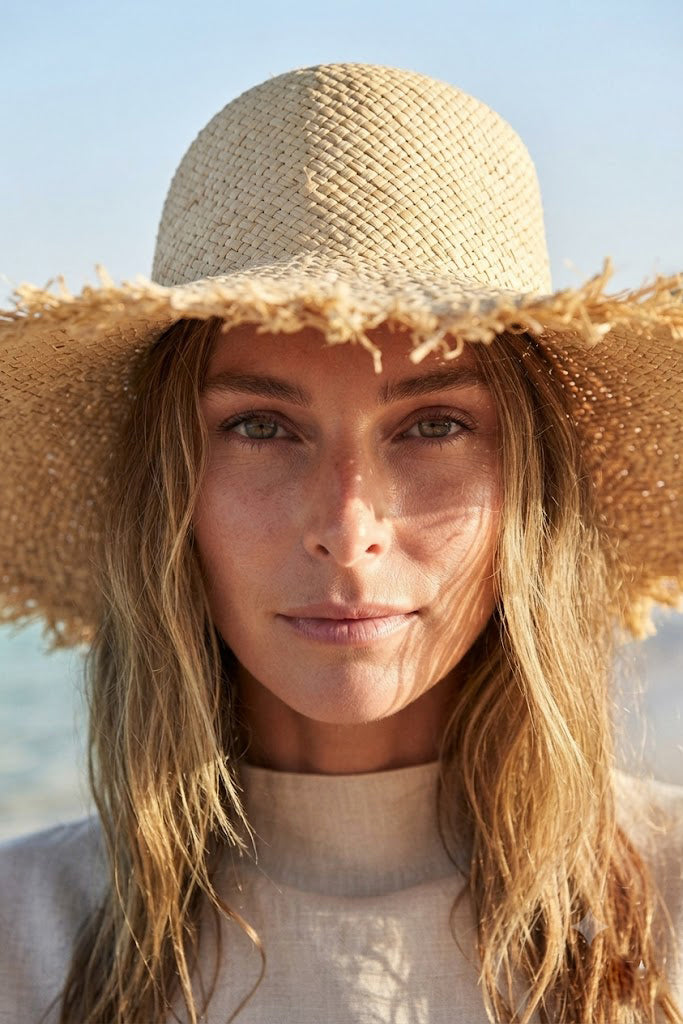 Beige Organic Straw Hat HSR2608