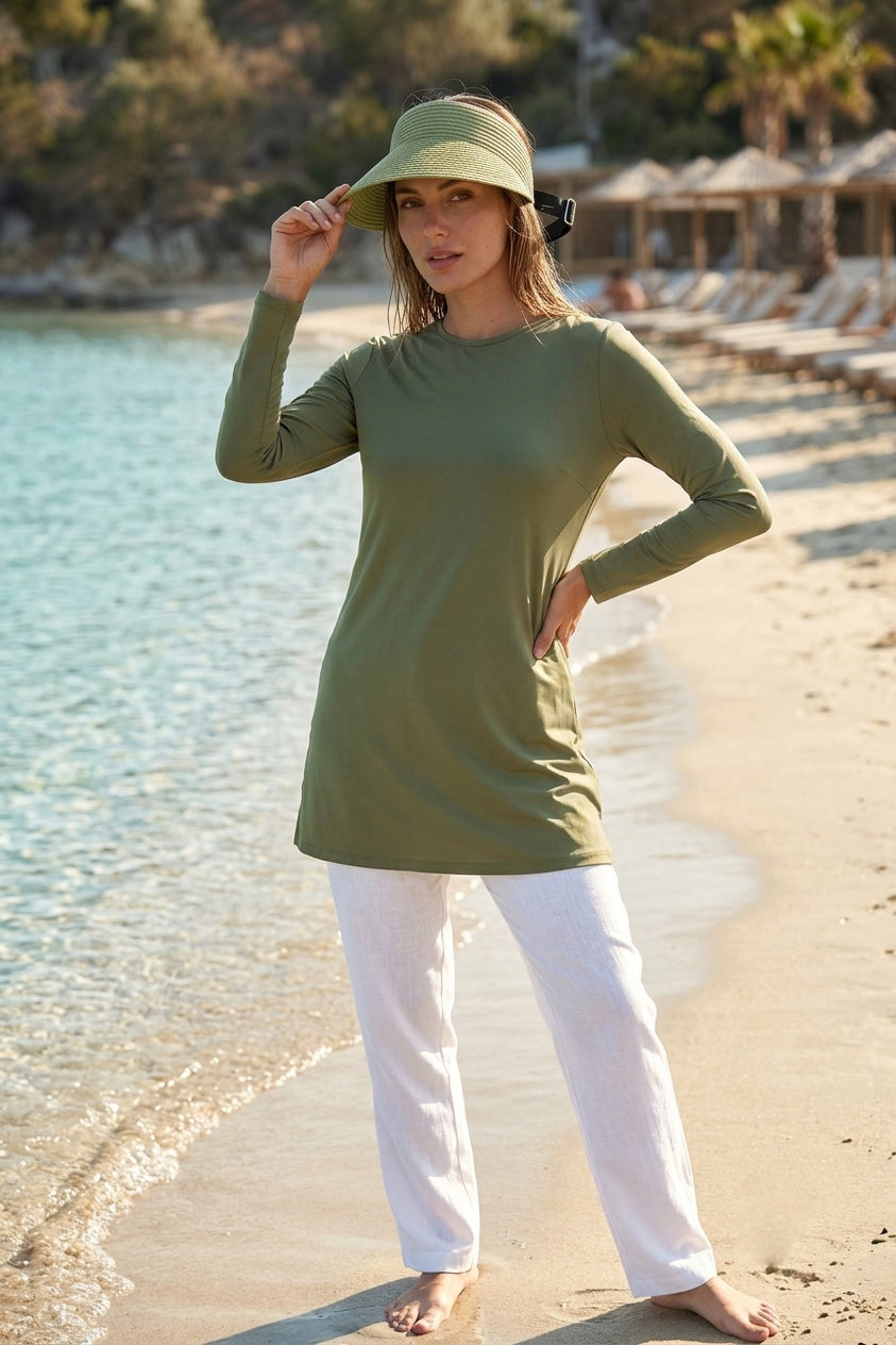 Khaki Straw Visor Hat HSR2603-4
