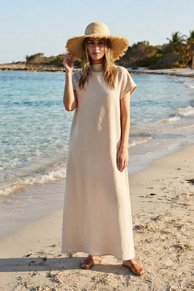 Beige Organic Straw Hat HSR2608