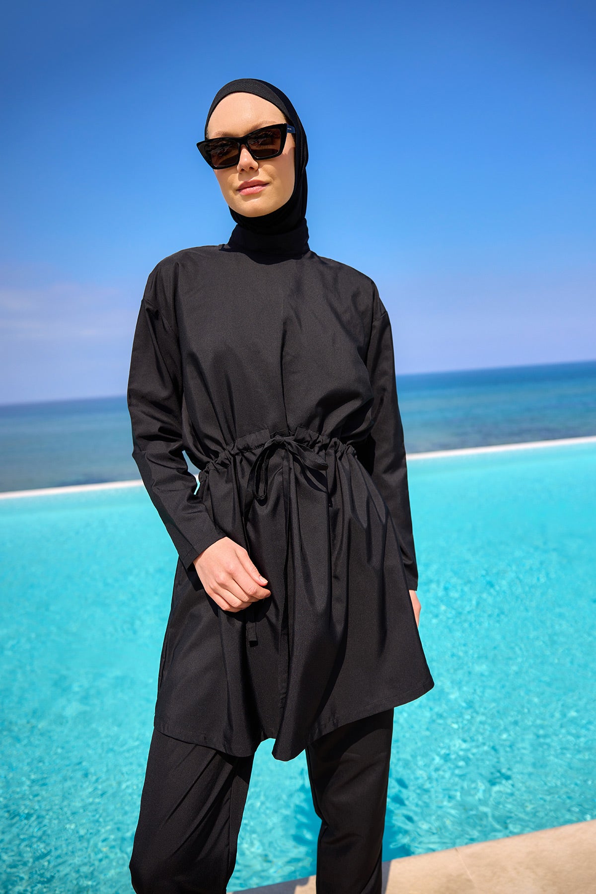 Andalus Full Coverage Burkini Set with Front Ruching A2502-1