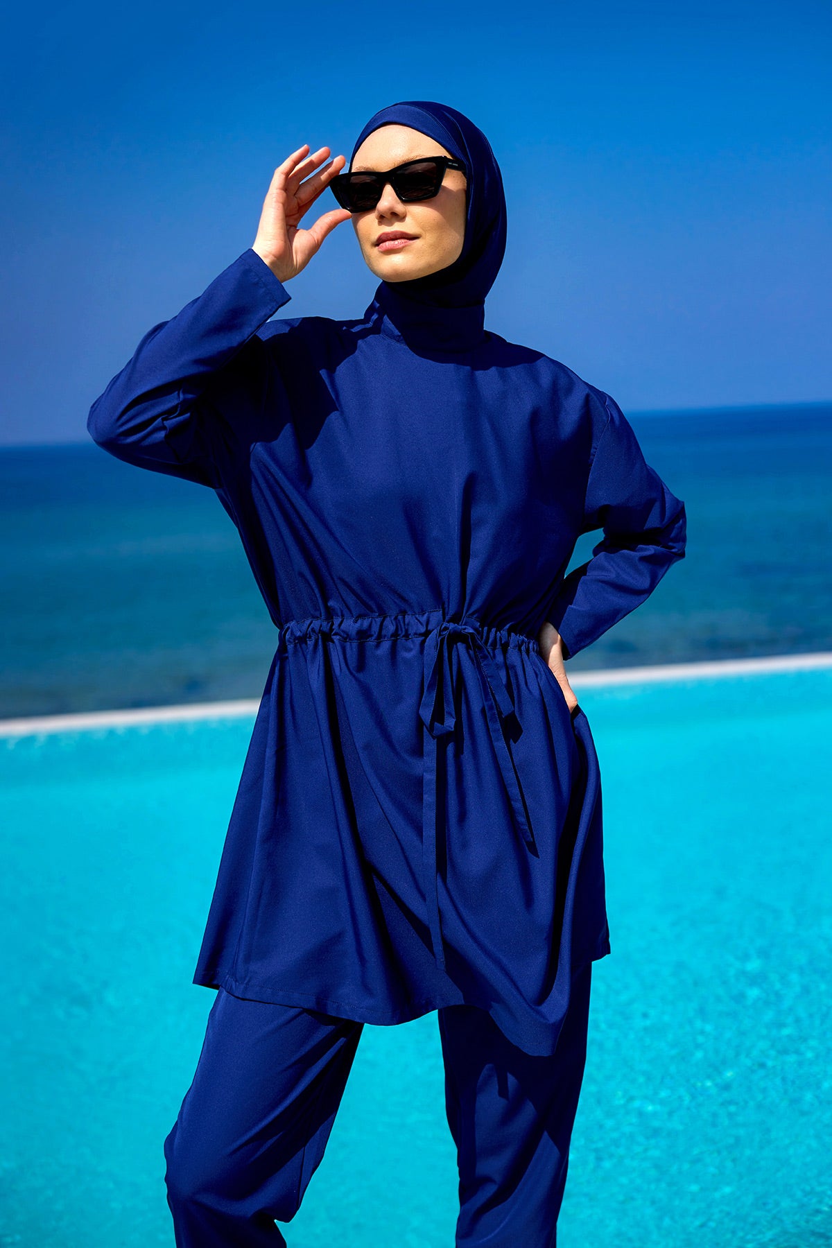 Andalus Full Coverage Burkini Set with Front Ruching A2502-2 Secondary image