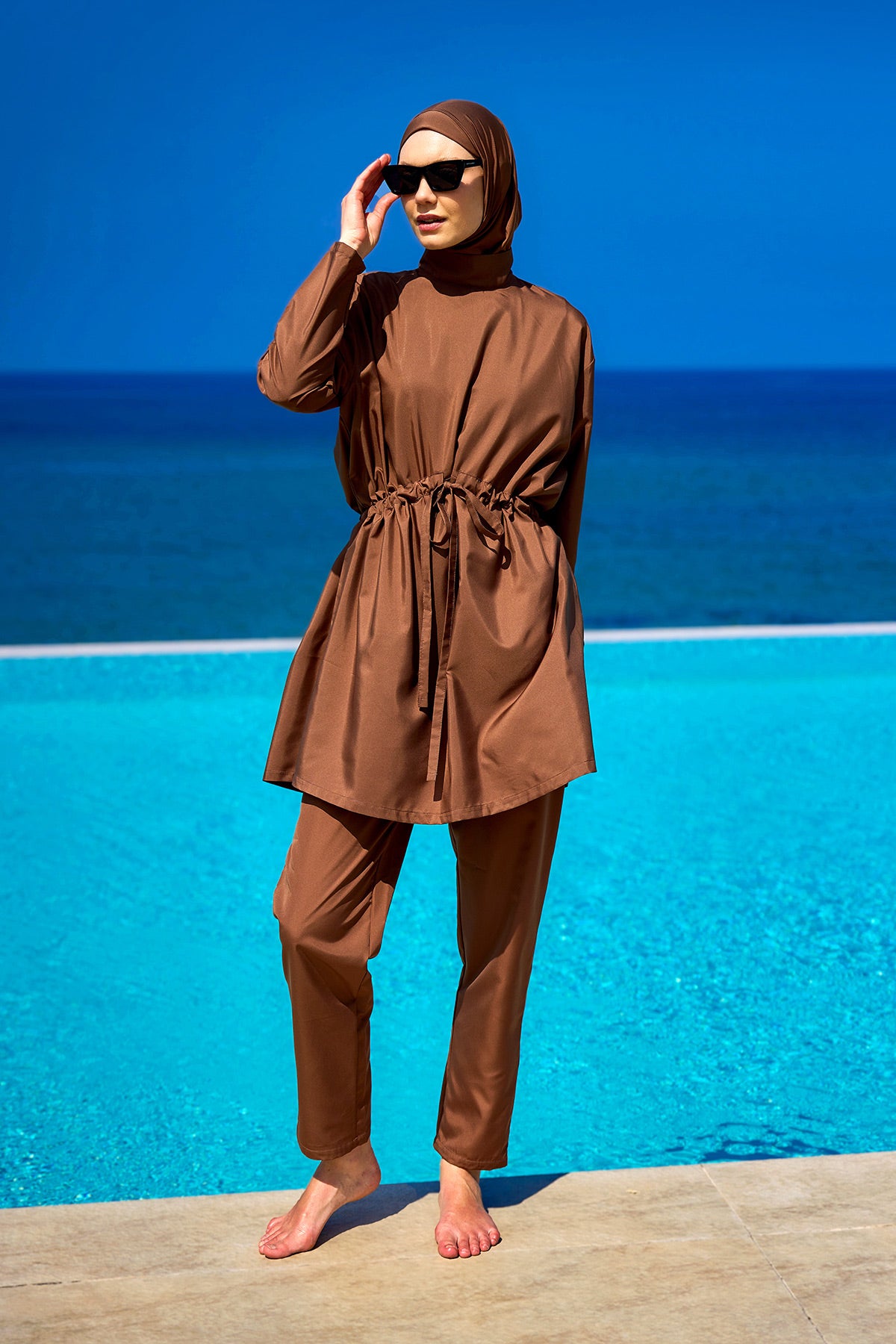 Andalus Full Coverage Burkini Set with Front Ruching A2502-3 Main image