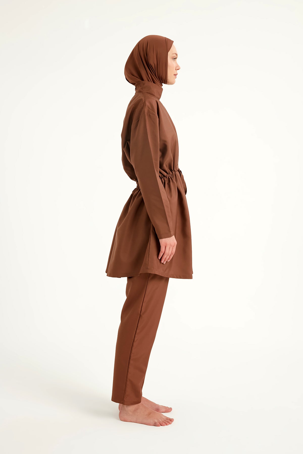 طقم بوركيني أندلس كامل التغطية مع كشكشة أمامية A2502-3 