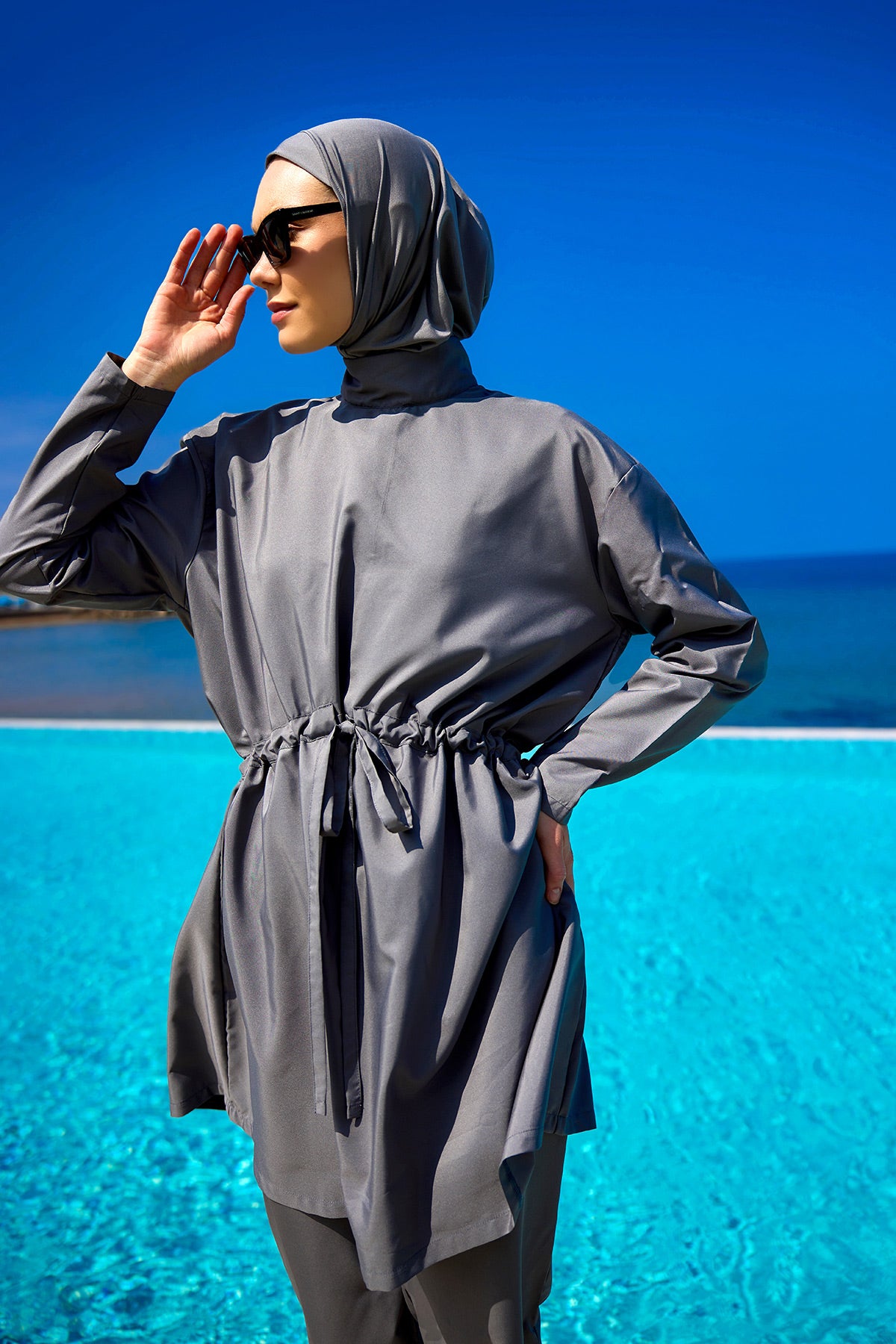 Andalus Full Coverage Burkini Set with Front Ruching A2502-4
