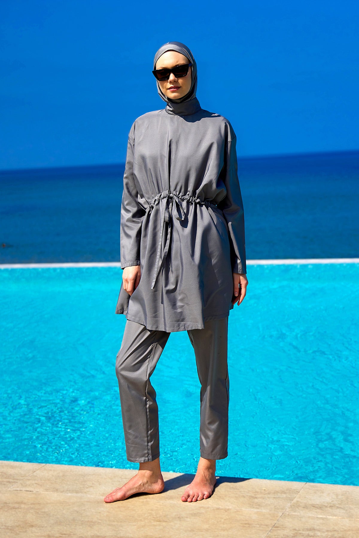 Andalus Full Coverage Burkini Set with Front Ruching A2502-4