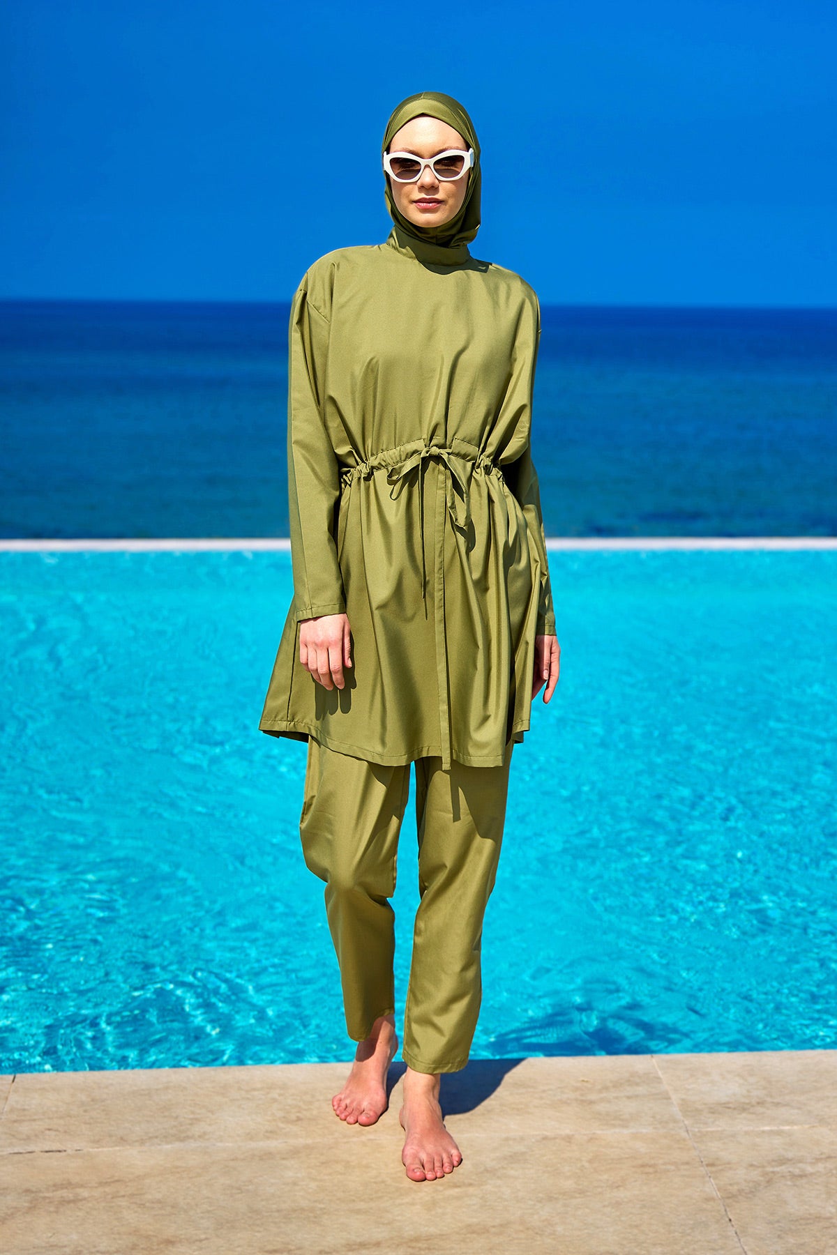 Andalus Full Coverage Burkini Set with Front Ruching A2502-5