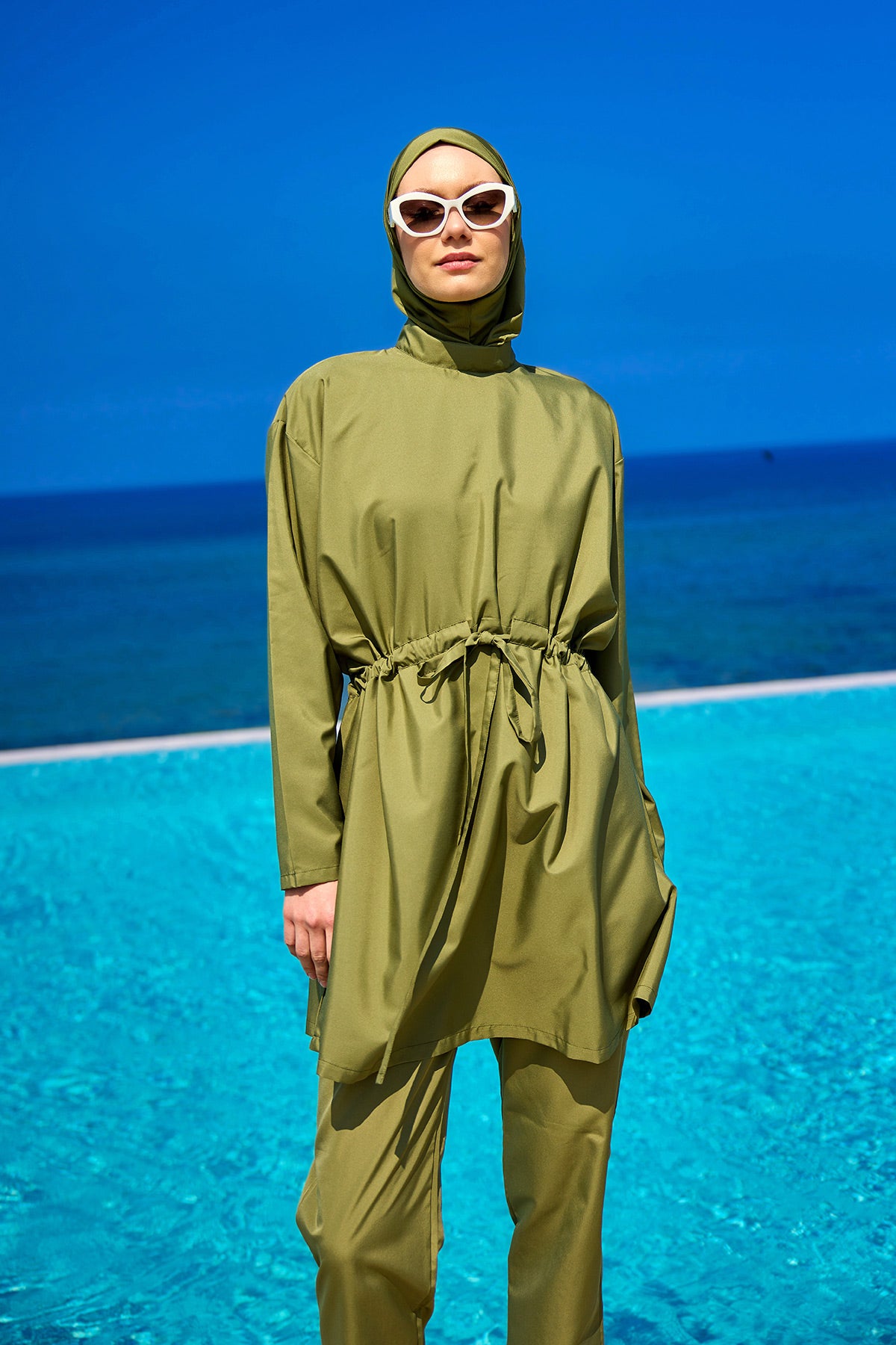 Andalus Full Coverage Burkini Set with Front Ruching A2502-5