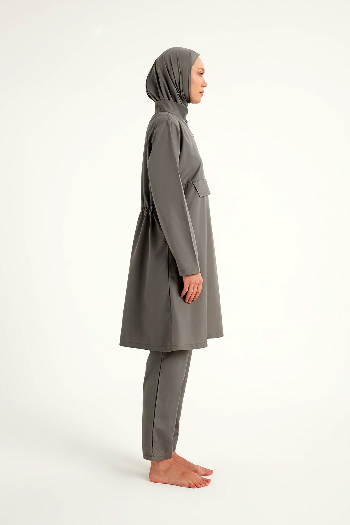 Andalus Charcoal Full Coverage Burkini Set for Women A2503-4