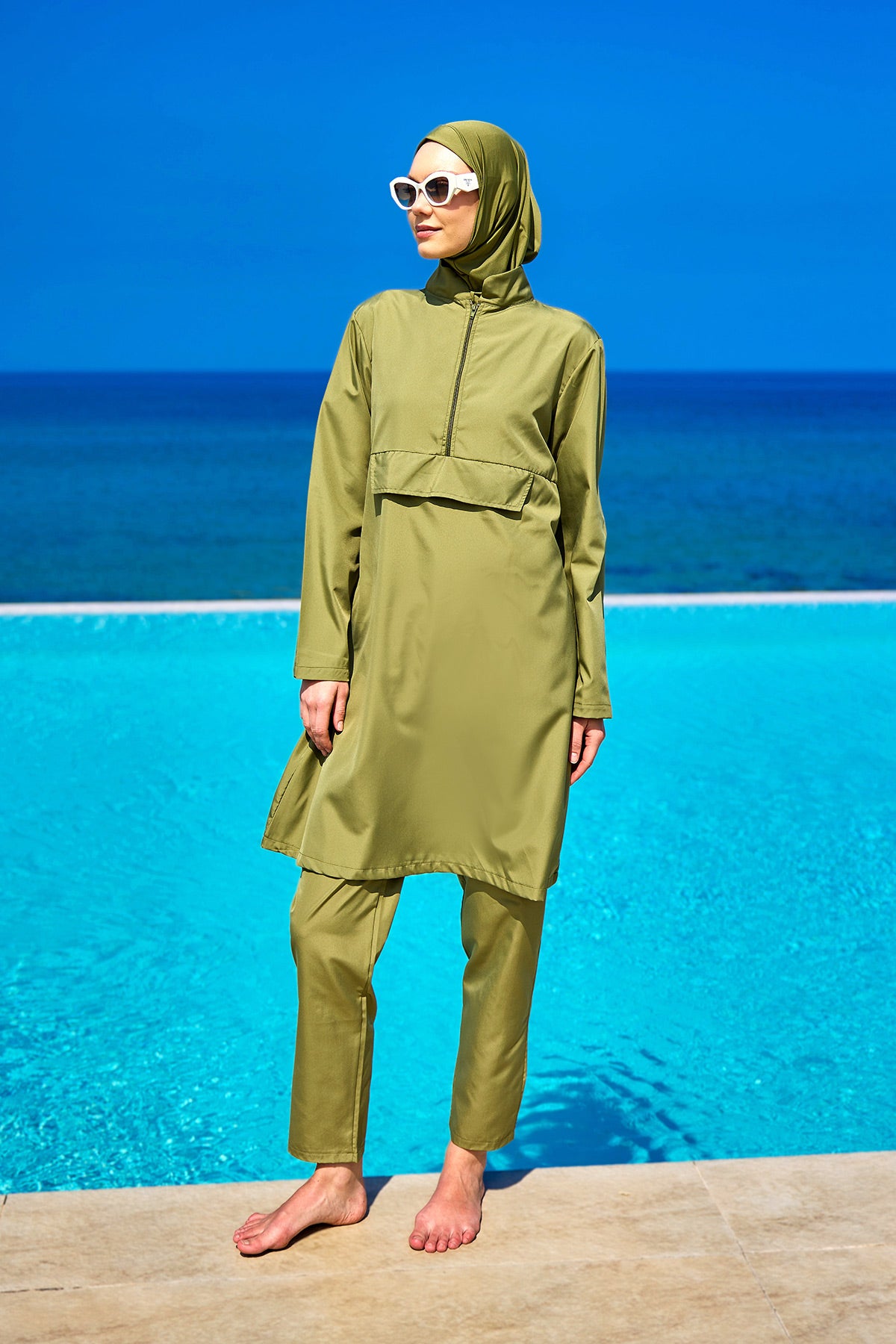 Andalus Black Full Coverage Burkini Set for Women A2503-5