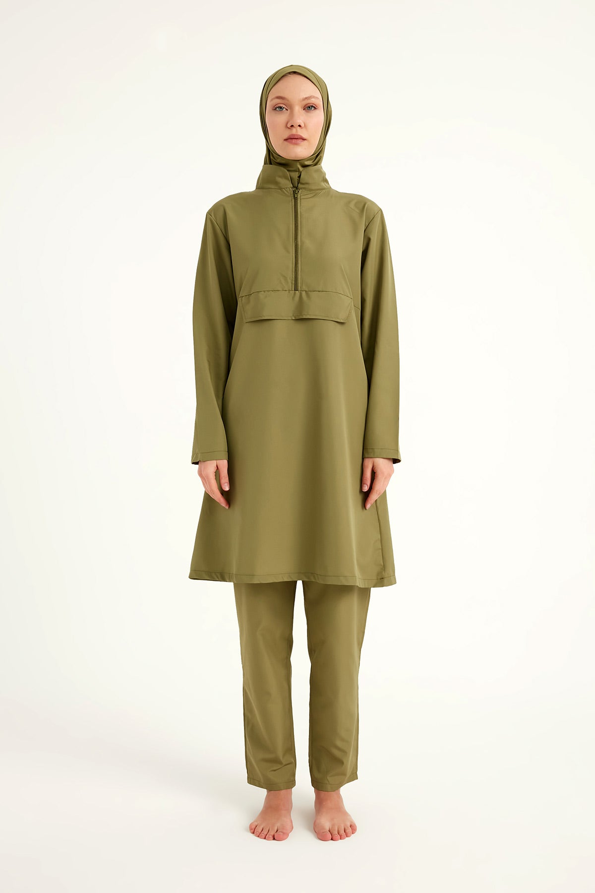 Andalus Green Full Coverage Burkini Set for Women A2503-5