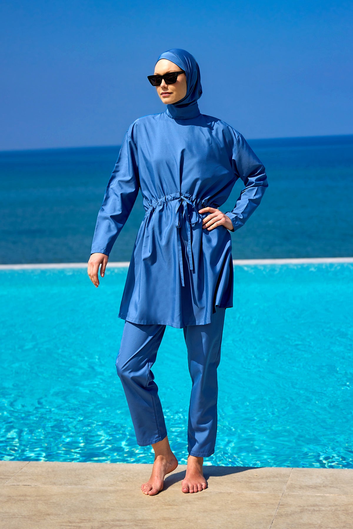 Andalus Full Coverage Burkini Set with Front Ruching A2502-6