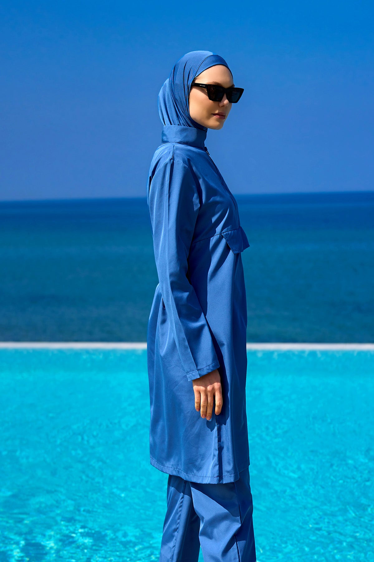 Andalus Indigo Full Coverage Burkini Set for Women A2503-6