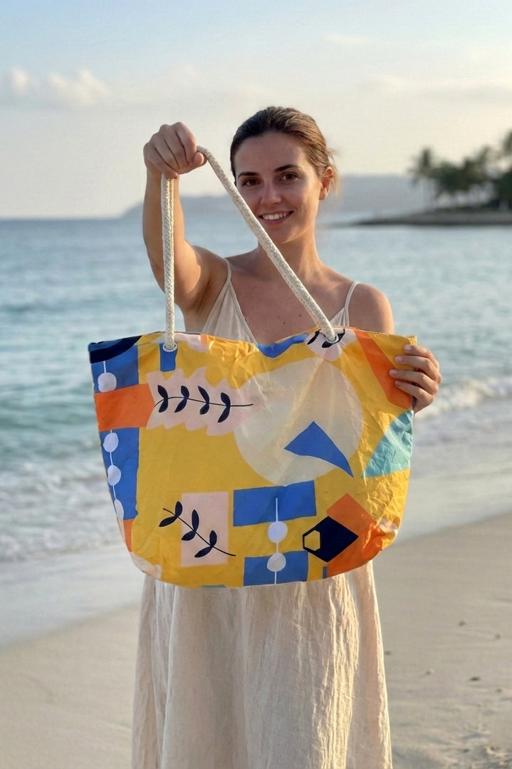 Marina Yellow Beach Bag - C2337 صورة ثانوية