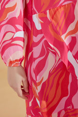 ملابس سباحة محتشمة بوركيني فوشيا من الليكرا M2322