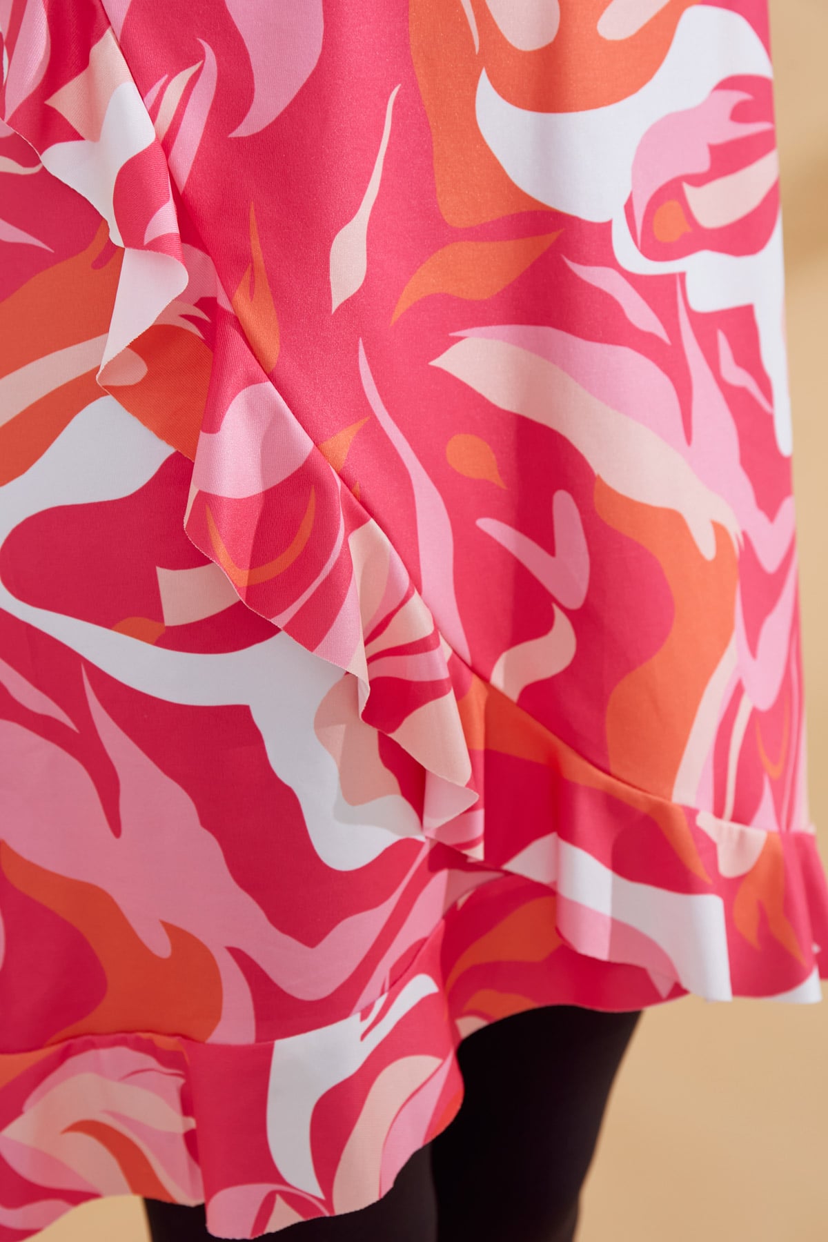 Patterned Fuchsia Semi-Coverage Modest Swimwear Burkini - M2370