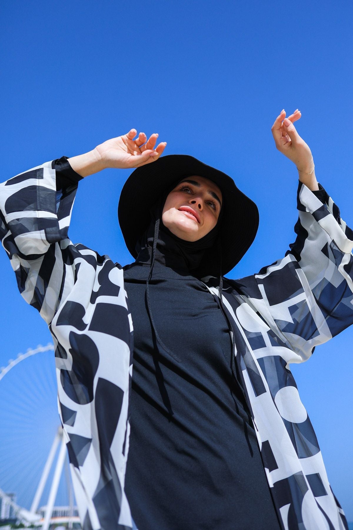 Black Pareo Kimono P2337 Secondary image