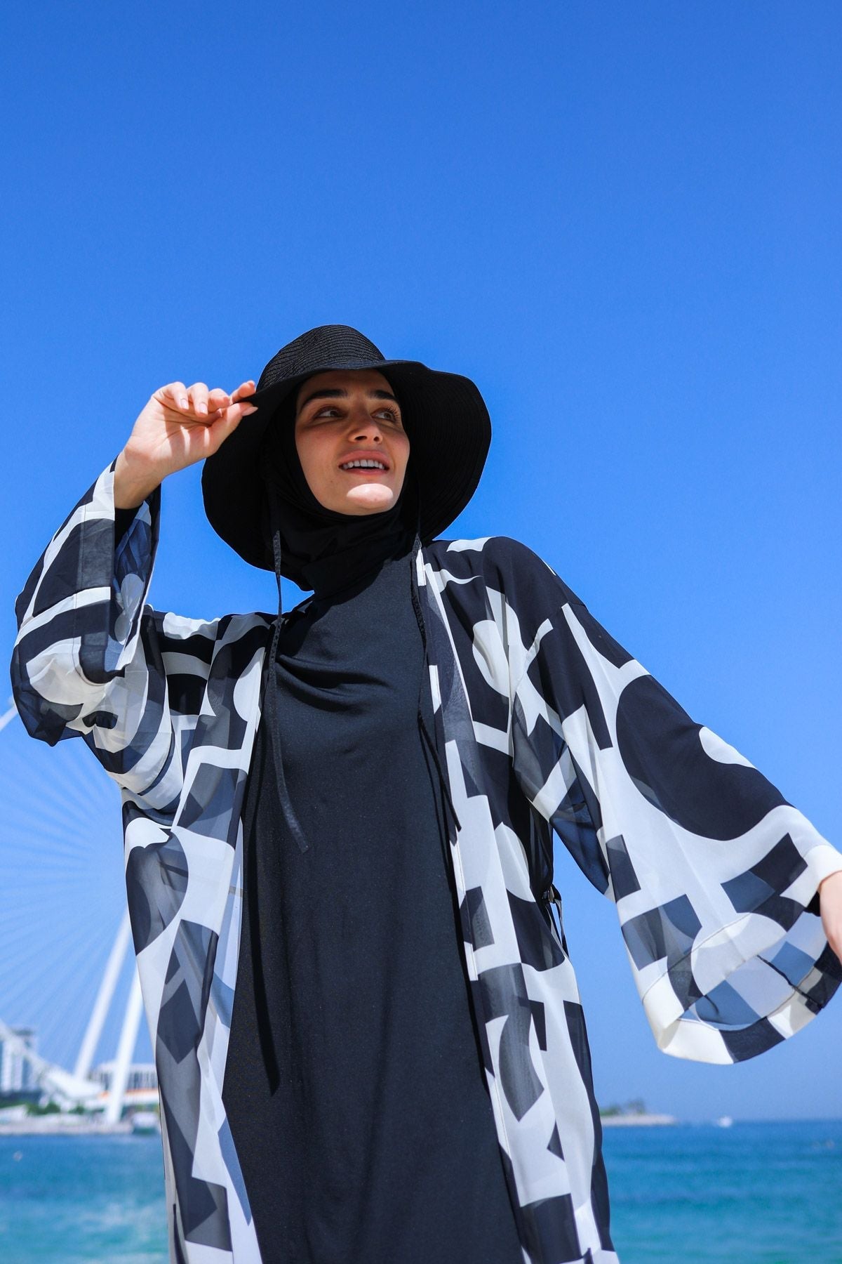 Black Pareo Kimono P2337